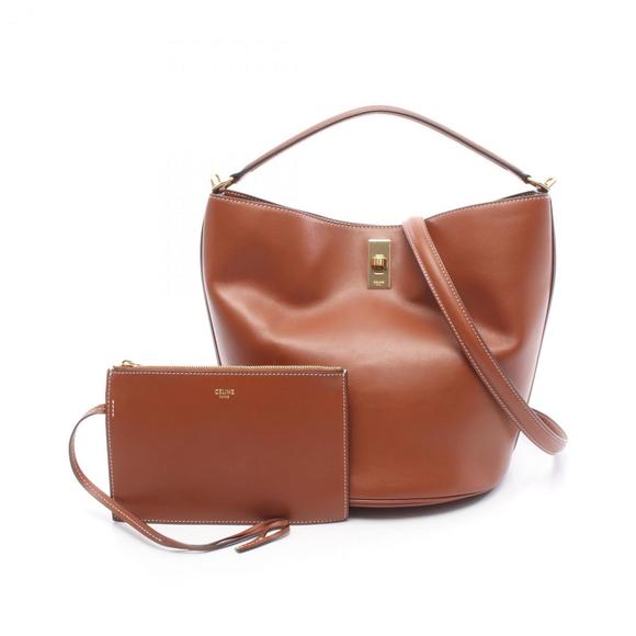 CELINE Brown Leather Pouch - Picture 1 of 8